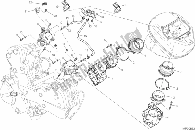 Tutte le parti per il Corpo Farfallato del Ducati Hypermotard SP 821 2014